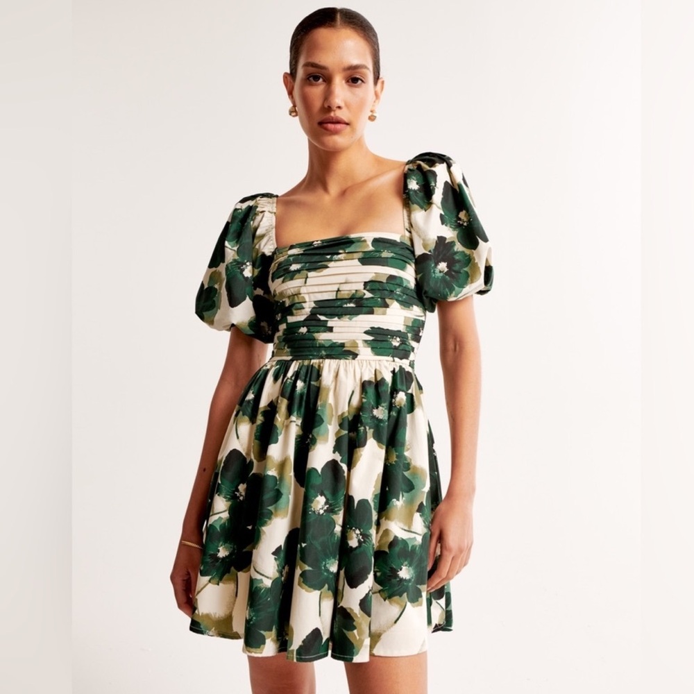 Abercrombie Emerson Waisted Puff Sleeve Mini Dress